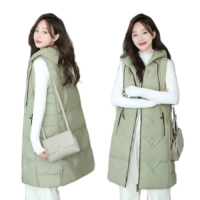 

Новинка 2021, осенне-зимний женский жилет, хлопковый жилет, длинные жилеты, облегающие жилеты, стеганое хлопковое пальто, Студенческая одежда,...