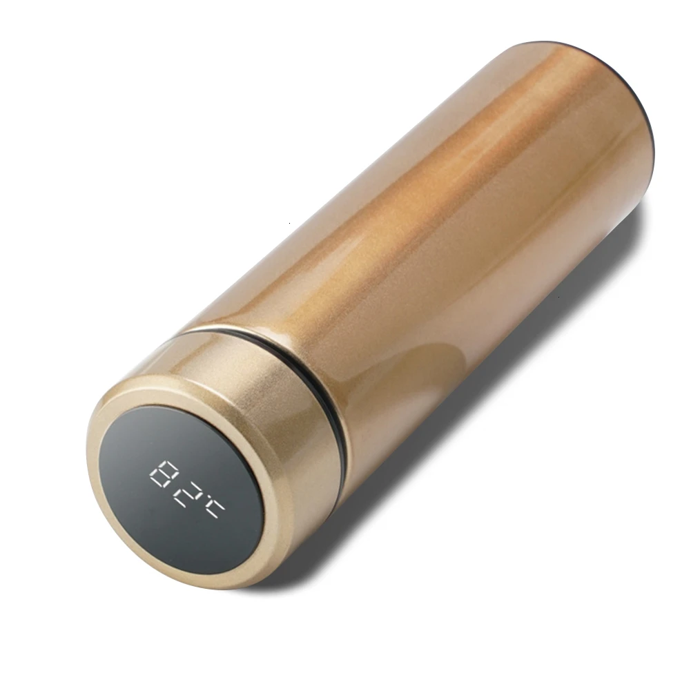 Термос из нержавеющей стали 500 мл с температурным дисплеем для путешествий кофе