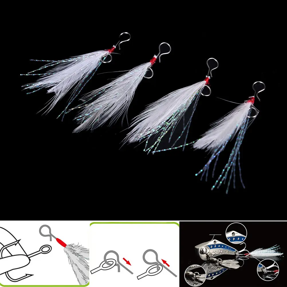 

10Pcs 49mm Feather fishing lure Blade Lure pendant bloodstreams fishing equipment fishing tackle single wholesale