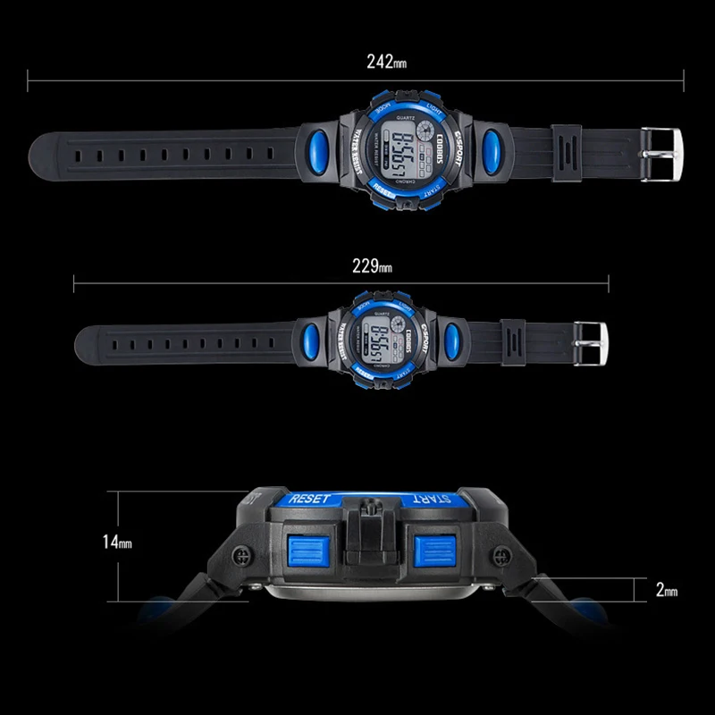 Детские наручные часы для мальчиков спортивные цифровые электронные элегантные