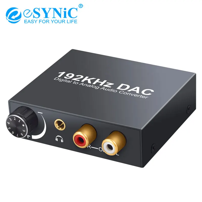 ESYNiC 192 кГц ЦАП конвертер оптический коаксиальный Toslink для RCA 3 5 мм разъем XBox HD DVD