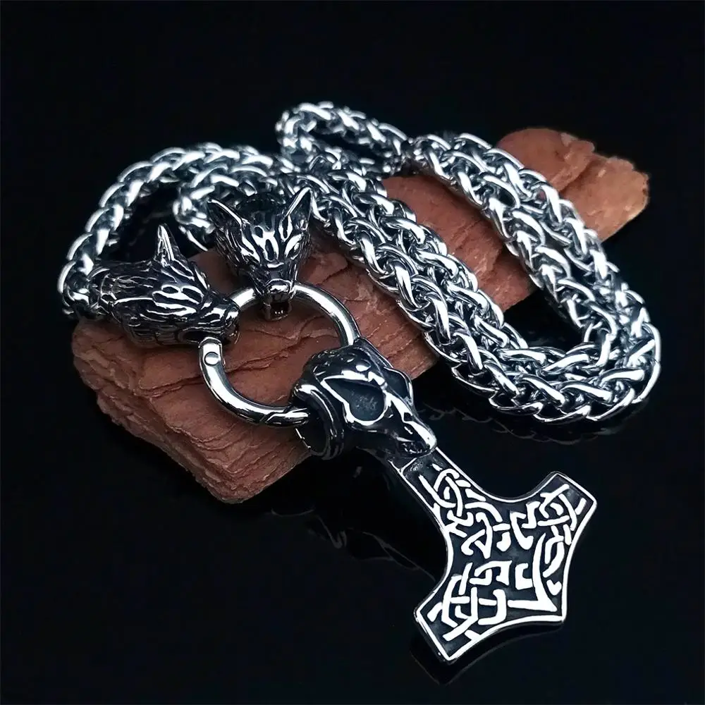 Мужское ожерелье в скандинавском стиле викингов из нержавеющей стали цепочка с