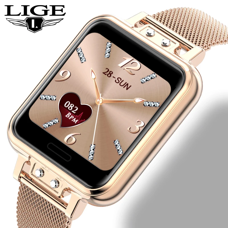 

LIGE 2020 New Digital Watch Women Heart Rate Women Menstrual Cycle Multifunction Ladies twatch Fitness Tracker For Android IOS