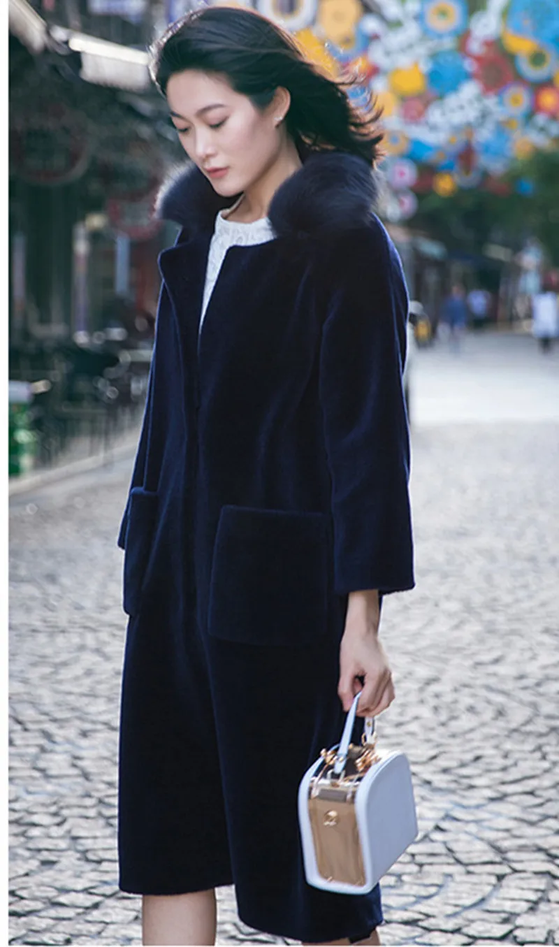 Женские толстые теплые черные пальто из искусственной шерсти высокого качества