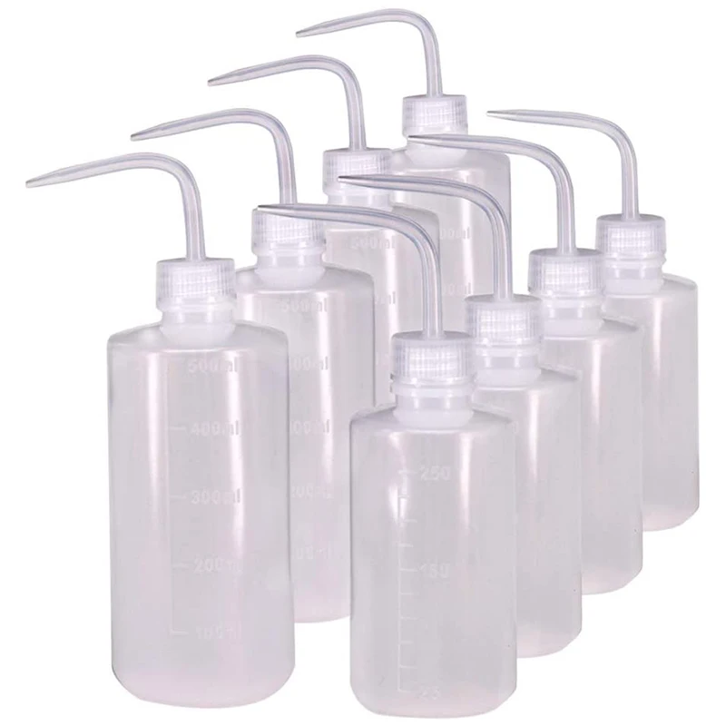 

250Ml and 500Ml Fleshy Pouring Water Bottle, Plastic Squeeze Bottle Elbow Spray Bottle 8 Pack (Each Size 4)