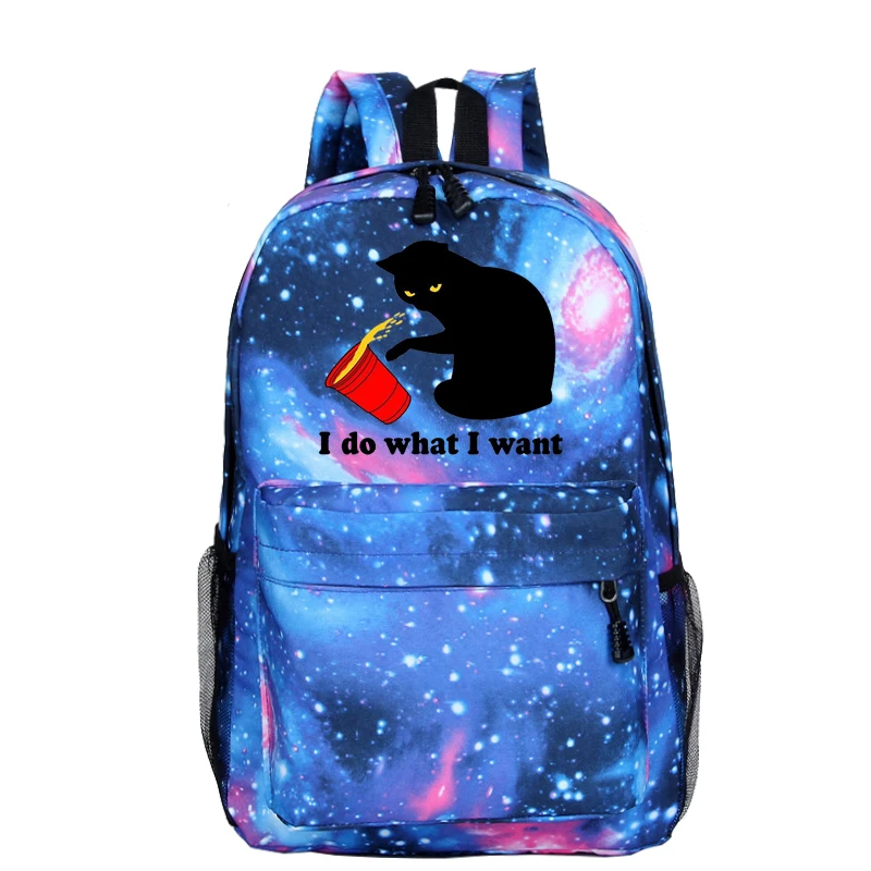 

New I Do What I Want Printed Kids Backpacks School Bag Cat Printed Bookbag Laptop Boys Girls Schoolbag Travel Teens Bagpack Bags