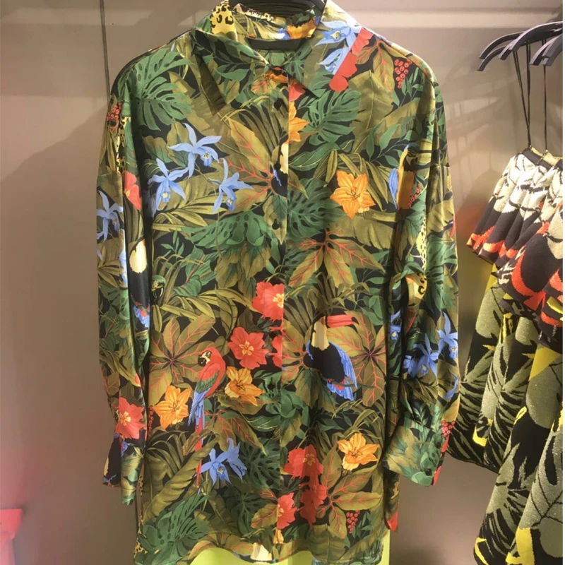 Женская свободная рубашка с длинным рукавом Повседневная Блузка винтажным