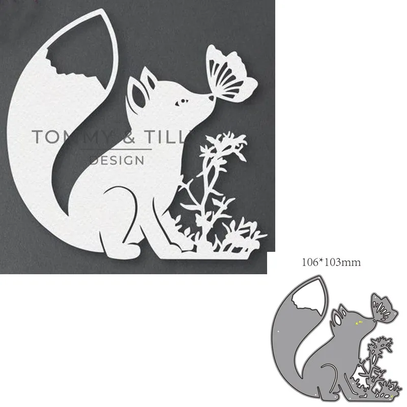 Металлические штампы для вырезания форма животных лиса и бабочка украшение