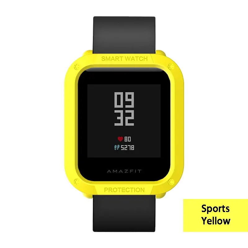Yellow Многоцветный PC покрытие протектор для часов для Huami Amazfit Bip Молодежные часы чехол смарт-спорт крышка Замена аксессуары - Цвет: Yellow