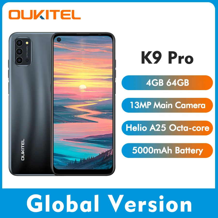 

OUKITEL K9 Pro 6.95'' HD+ 4GB+64GB Android 11 Smartphone Helio A25 Octa Core 13MP Rear Camera 5000mAh Mobile Phone Fingerprint
