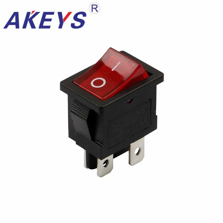 

10PCS KCD1-104N 6A 250VAC ON OFF 4-PIN 2 Way SPST Rocker Switch with Red light