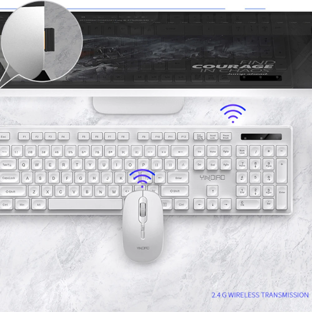 KISSCASE V3Max 1500DPI беспроводная клавиатура и мышь набор Бесшумная USB link 10M Дистанция