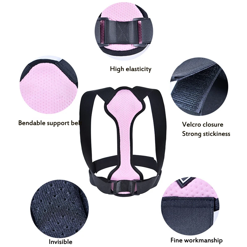 Регулируемый поддерживающий пояс для спины Корректор осанки до ключиц плеч