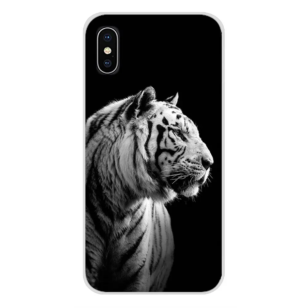 Животное тигр белый Nofear усы аксессуары телефон Оболочка Чехол для huawei mate Honor 5X6X7 7A