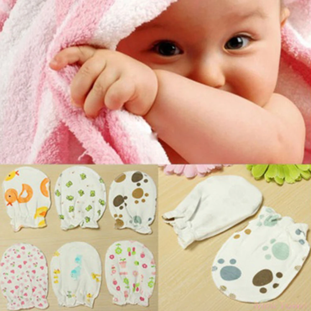 3 Pairs Newborn Baby Mitte Soft Cotton Anti Scratch Mittens Gloves Gift | Детская одежда и обувь