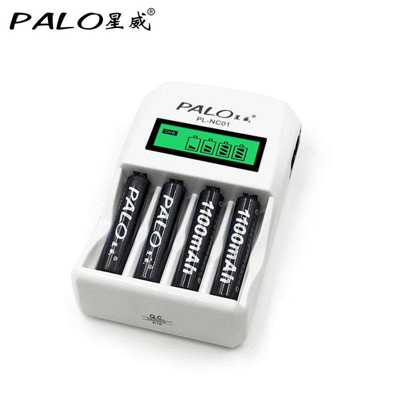Умный ЖК-индикатор 4 ячеек зарядное устройство+ 4 шт aaa 1100mah NiMh батарея