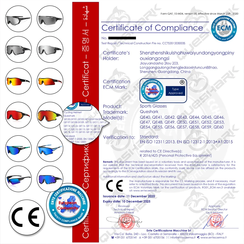 QUESHARK Профессиональные 100% UV400 HD поляризованные велосипедные солнцезащитные очки 4