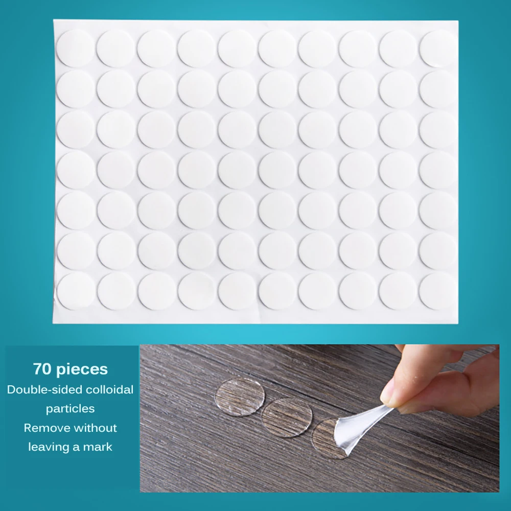 70 Pcs Transparent Double-Sided Adhesive Tape Dot Acrylic Circular Seamless For Paste Decoration Repairing Tear High Quality |
