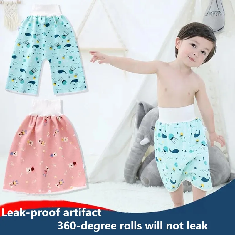 

2021 New Comfy Children's Adult Diaper Skirt Shorts Childrens Diapers Diaper Cloth Skirt Waterproof Pants Shorts Reusable