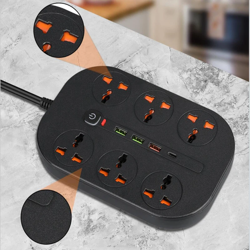 Сетевой удлинитель с 4 USB-портами и поддержкой быстрой зарядки | Электроника