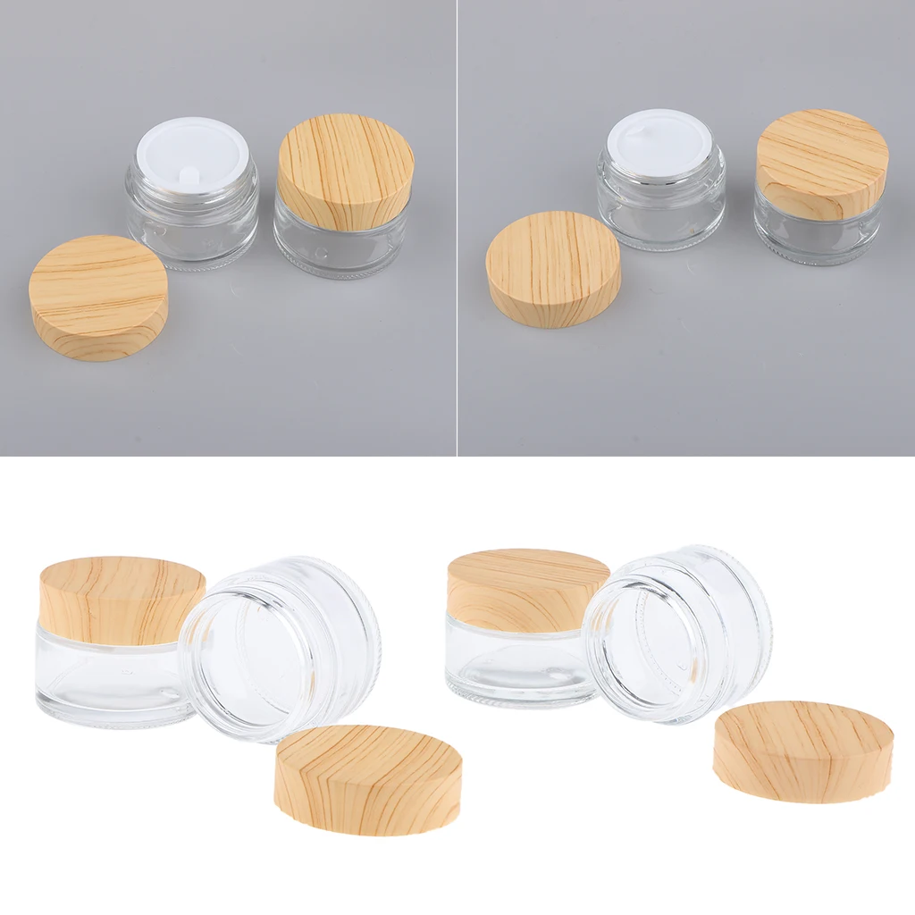 4 шт круглые стеклянные пустые банки горшок с белыми внутренними вкладышами и