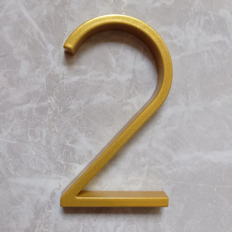 

125mm Golden Floating Modern House Number Gold Door Home Address Numbers for House Digital Outdoor Sign Plates 5 In. #2