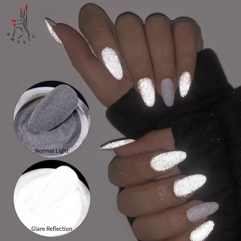 

Reflective Nail Art Glitter Powder Shiny Dust Glow In The Dark For Bar Disco Sparkling Pigment Fluorescent Manicure Decorations