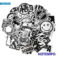 50pcs caricature spoof imitation metal etching graffiti stickers for mobile phone laptop case luggage skateboard anime stickers