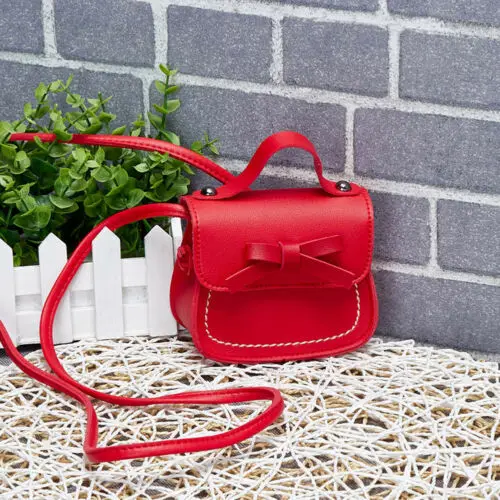 

2019 Newest Style Toddler Baby Messenger Bags Kids Girls Princess Shoulder Bag Handbag Solid Bowknot Princess Coin Purses