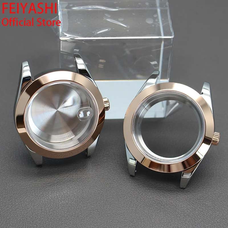 

36mm 40mm Case Rose Gold Men's Watch Parts Oyster Air King Sapphire Crystal For Seiko nh35 nh36 Miyota 8215 Movement 28.5mm Dial