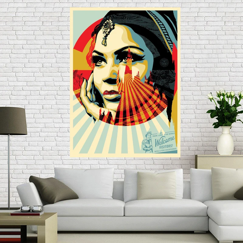 На заказ холст постер не военный художественный печать Shepard Fairey 90x60 см отделочная