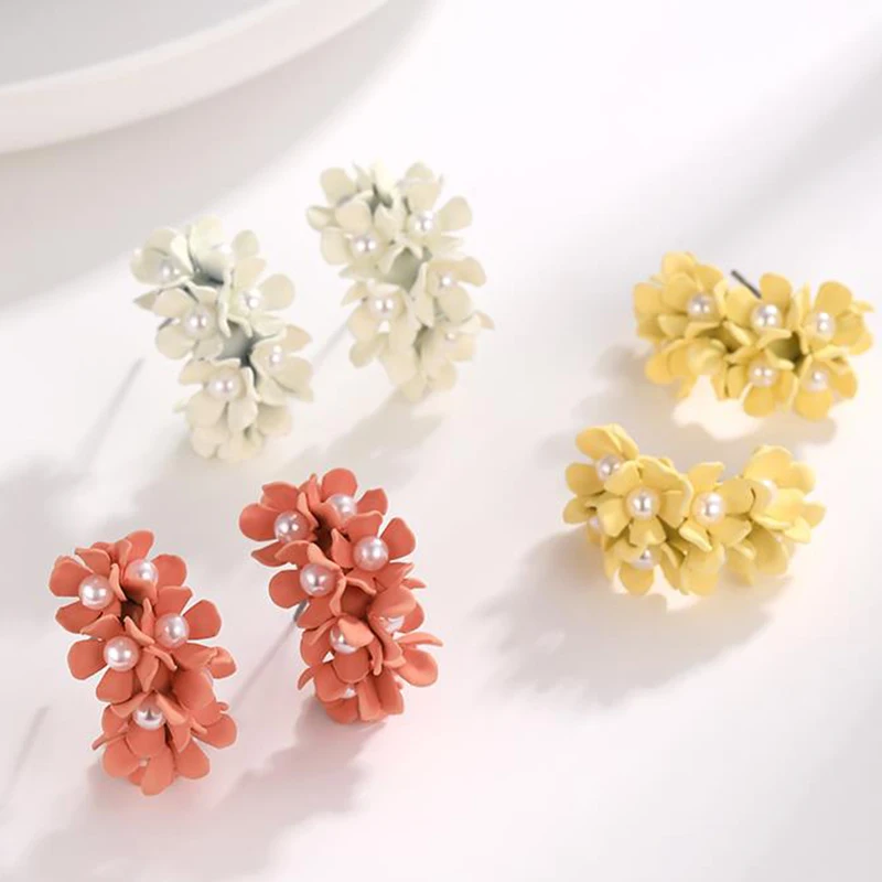 Женские серьги с цветком новинка 2020 корейский темперамент красные милые яркие