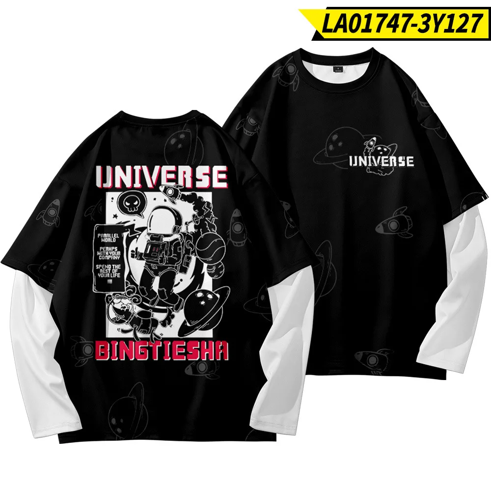 Футболка с длинным рукавом и принтом Космонавт | Мужская одежда