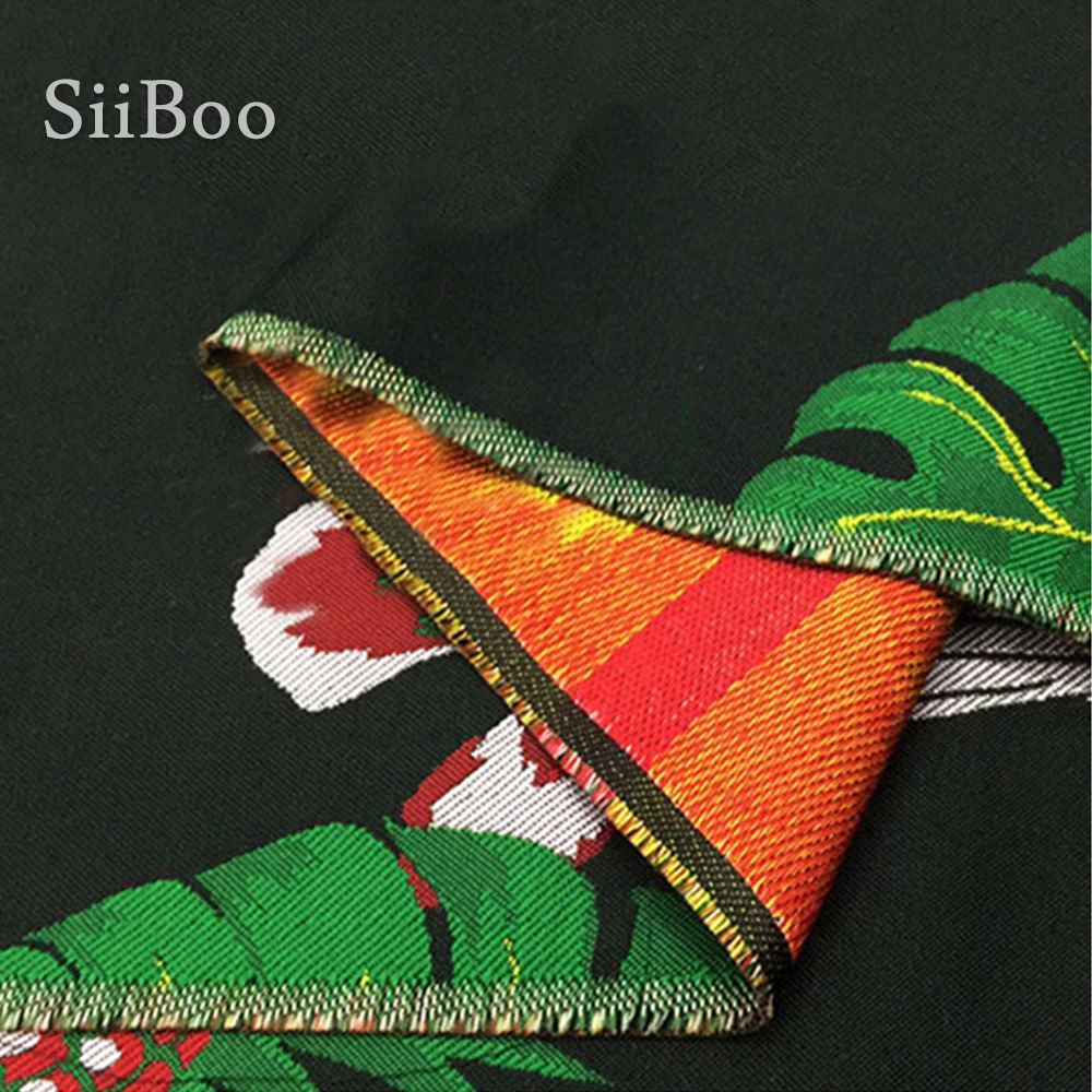 Американский стиль красный оранжевый ананас завод Птица жаккардовая парча ткань