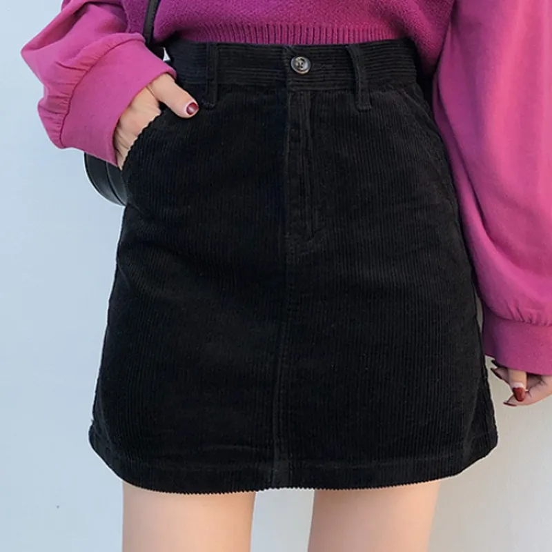 Повседневная винтажная Женская юбка женские модные юбки 2019 высокая талия Мини