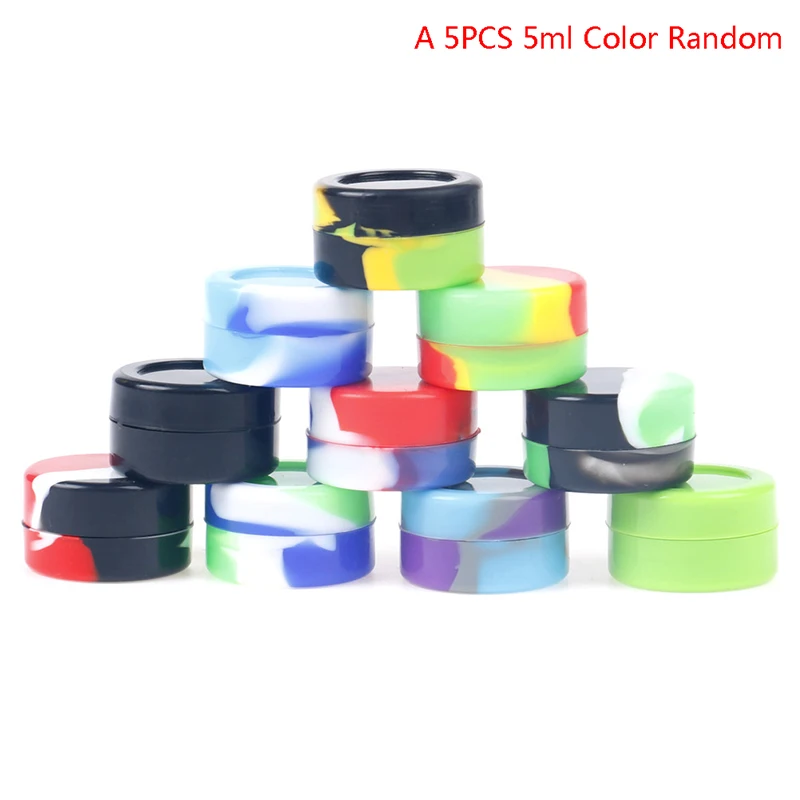 

5/10PCS 5ml Mini Silicone Container Wax Jars Dab Bottle Wax Container