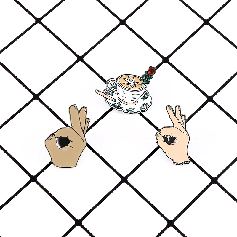 Креативные булавки для кофе и пальцев средний палец F You Rose Coffee Cup панк забавные