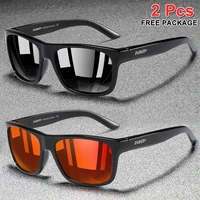dubery men polarized sunglasses square fashion mirror driving uv protection shades male sports summer sun glasses oculos 2 pack