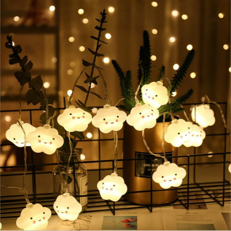

40/20/10Leds Cute Star Led String Lights Fariy Garland Christmas Decorations for Home Bedroom New Year Holiday Battery Powered