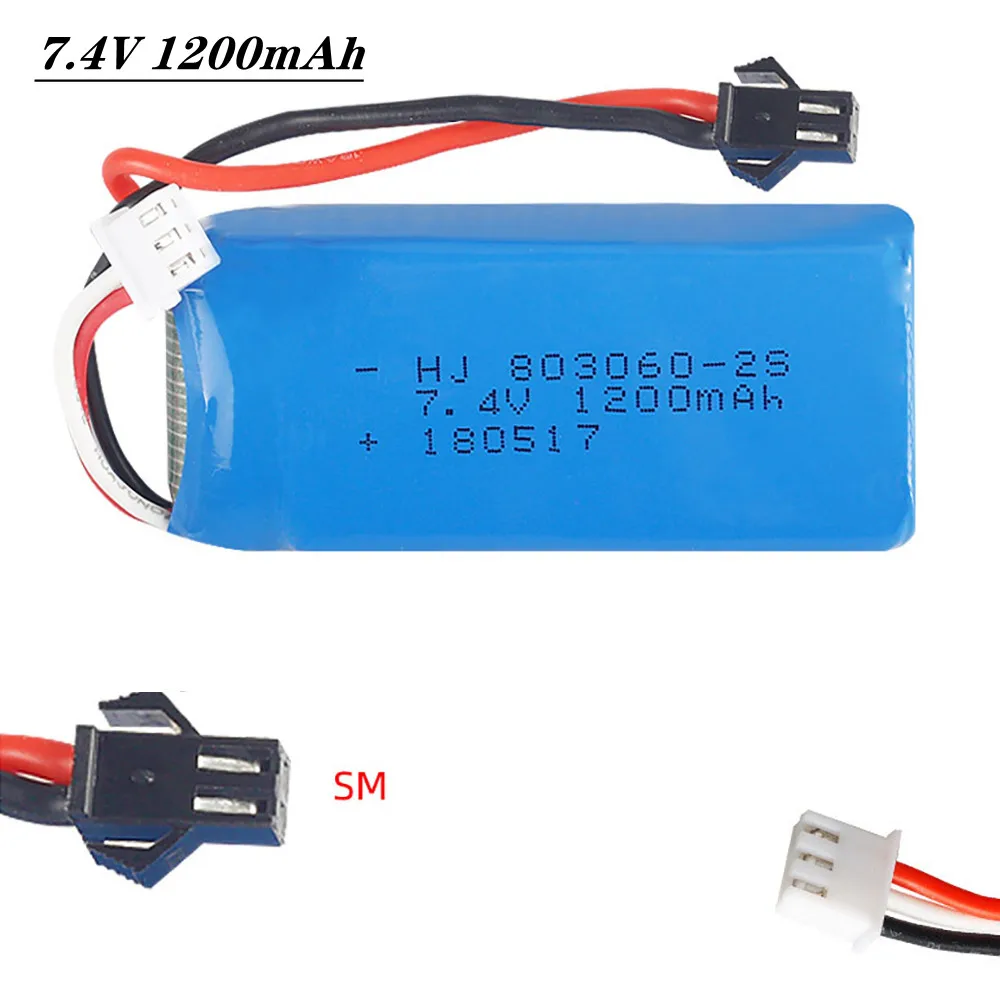 7 4 V 1200 мА/ч 803060 30C SM Plug Lipo Батарея для H26 H26C H26W H26D H26HW Квадрокоптер с дистанционным