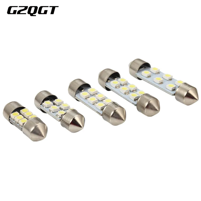100X Автомобильный свет C5W 6 SMD LED 100 шт 31 мм 36 39 41 белый 3528 1210 6SMD 6LED гирлянда купольная