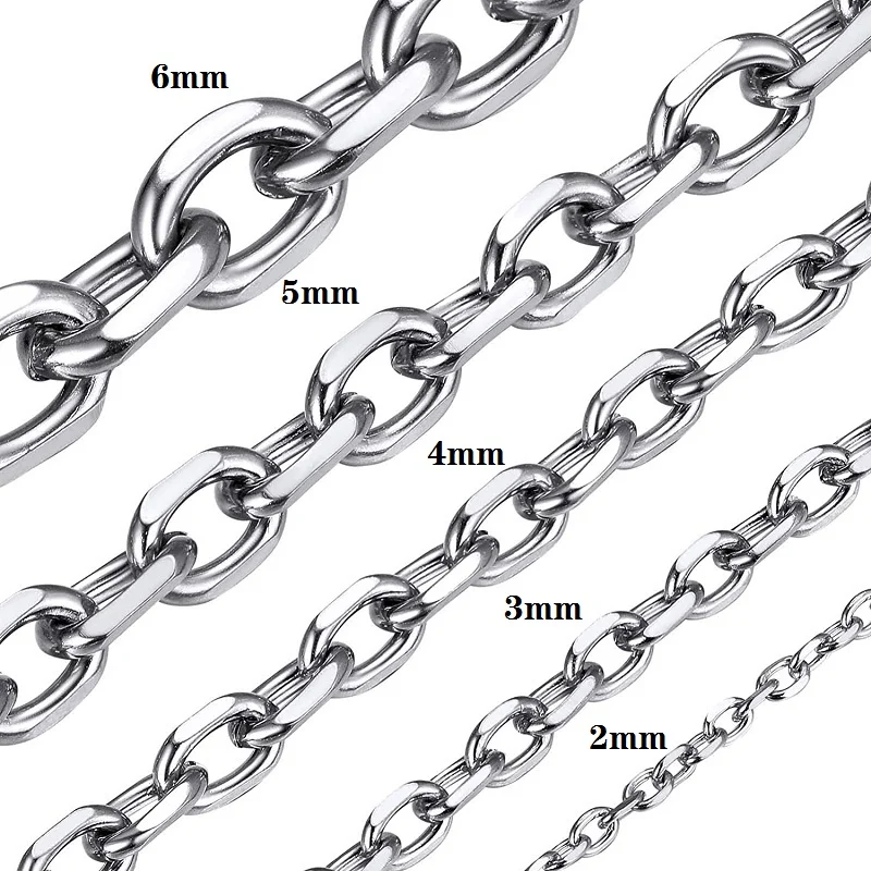 Цепочка круглого сечения из нержавеющей стали для мужчин и женщин ожерелье Rolo