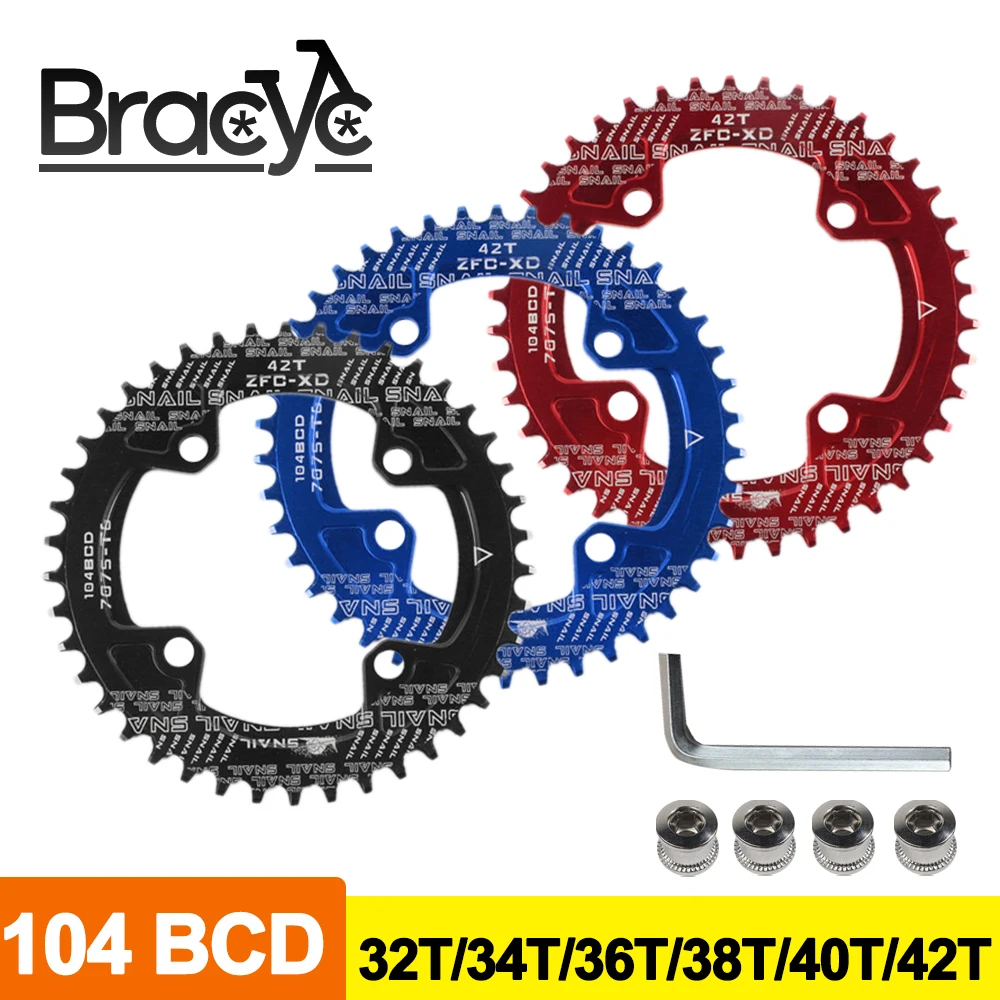 104 BCD круглая узкая широкая Звездочка 32T/34T/36T/38T/40T/42T MTB горный велосипед корона