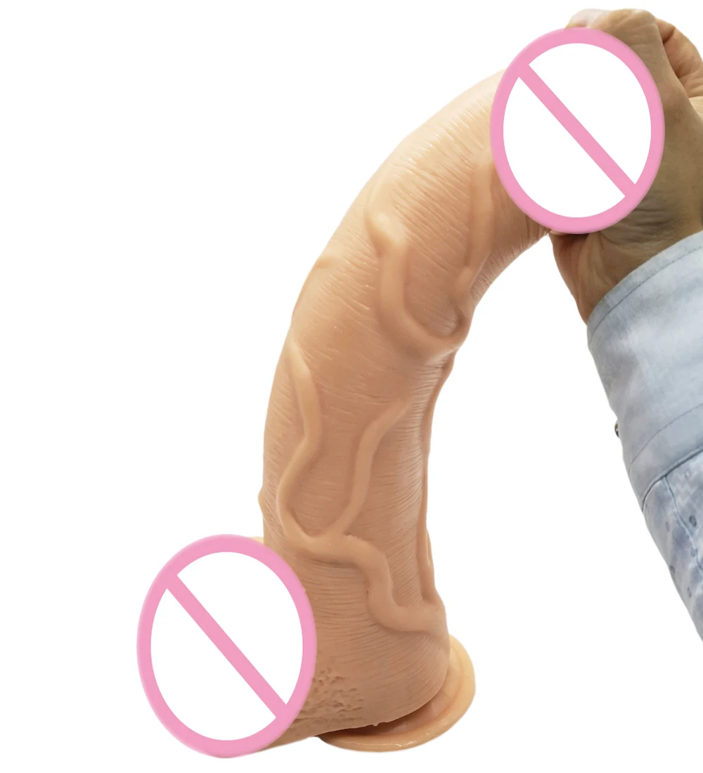 

33*7CM Super Huge Dildos Thick Giant Dildo Realistic Anal Butt plug with Suction Cup Big Dick Dong Soft Penis Sex Toy For Women