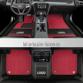 Custom Leather Car Floor Mats For SEAT All Models For LEON Ibiza Tarraco Ateca Arona Formentor Altea lion Car Carpets Covers Cus