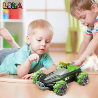 lbla d867 4wd rc car remote control gesture induction stunt drift lighting racing vehicle with spray off road model for kid