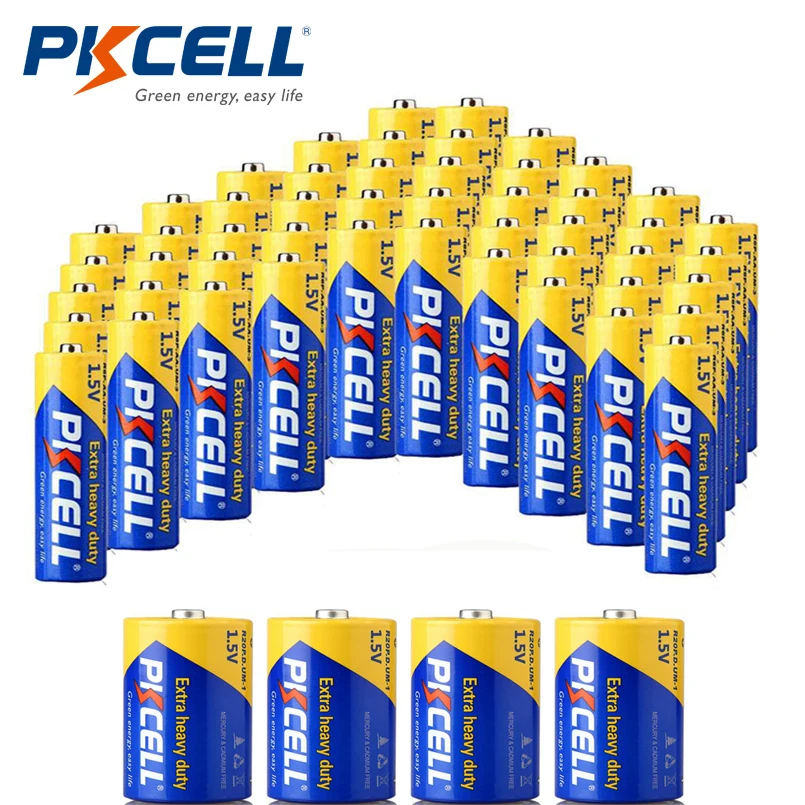 

PKCELL AA+AAA 24pcs R6P+24pcs R03P Battery and 4pcs R20P Super Heavy Duty Battery Non-Rechargeable battery Low power appliances