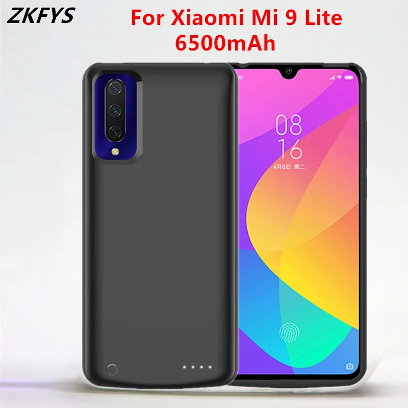 Чехлы с функцией зарядки для Xiaomi Mi 9 Lite внешний аккумулятор чехол аккумулятора 6500