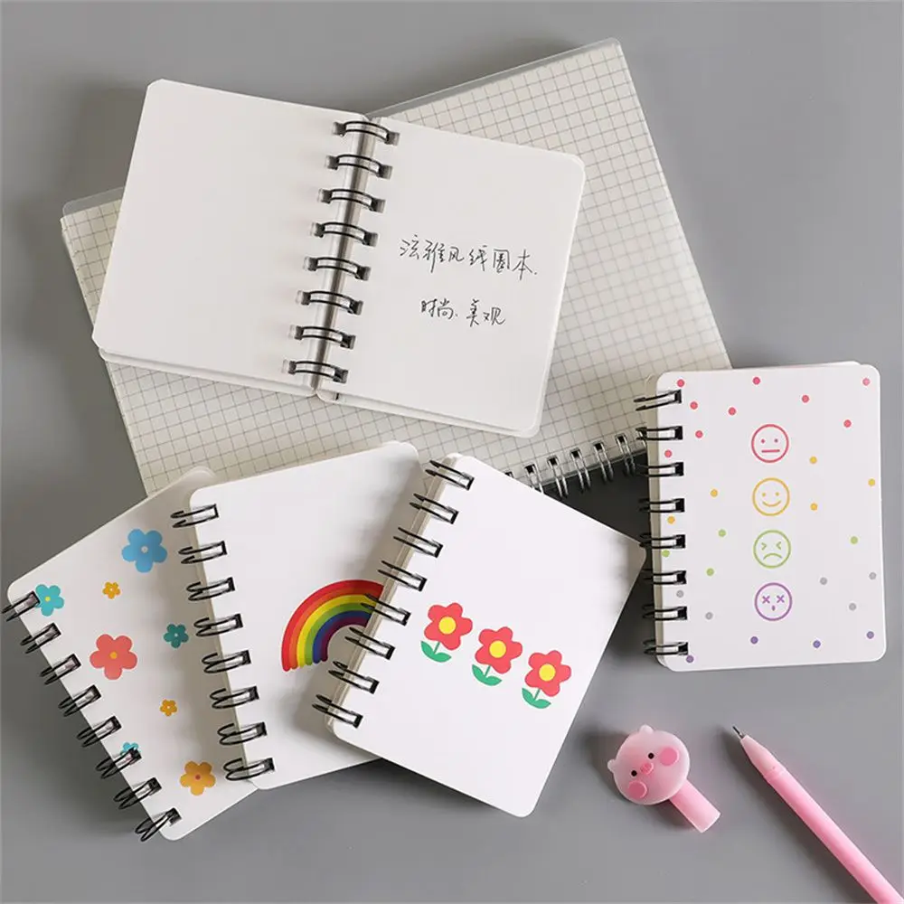 

School Supplies Flower Korean Stationery Daily Weekly Planner A7 Notebook Diary Book Mini Pocket Book Coil Notepad