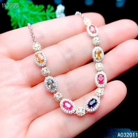 kjjeaxcmy fine jewelry 925 sterling silver inlaid colored sapphire exquisite women new hand bracelet support test